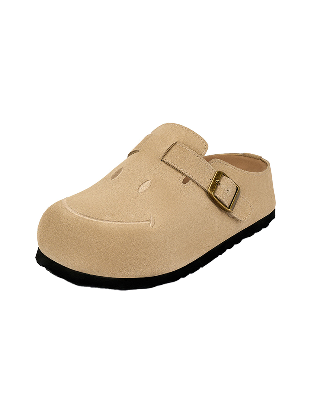SMILEY | Smiley Platform Slip-On Buckle Slides-Beige - PSYLOS 1, SMILEY | Smiley Platform Slip-On Buckle Slides-Beige, Slippers, SMILEY•JAPAN, PSYLOS 1